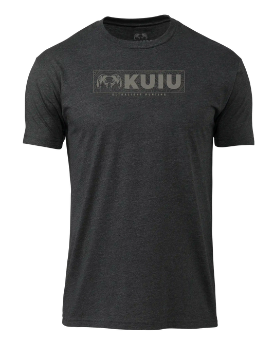 KUIU Topo Block Logo T-Shirt | Charcoal