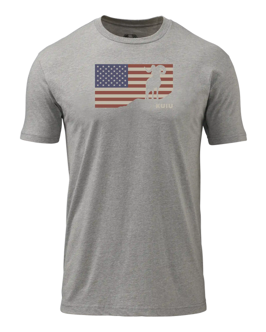 KUIU Ram Flag T-Shirt | Heather Grey